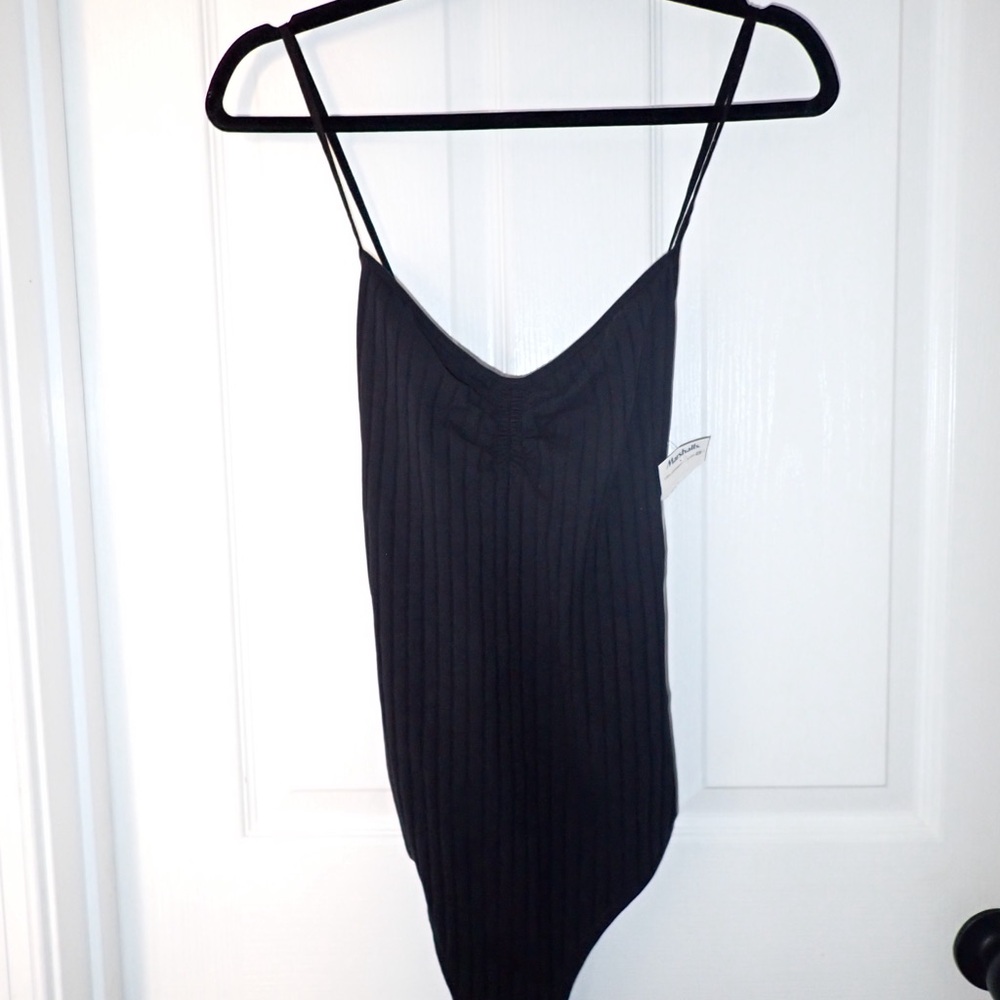 NWT Zara Black Ribbed Bodysuit